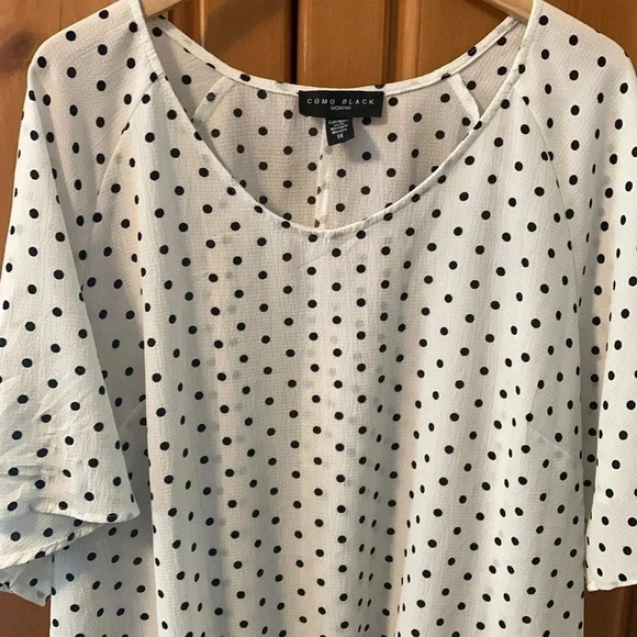 como black Tops - Polka Dot  1X tunic